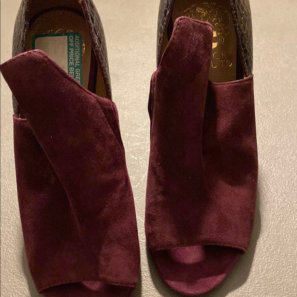 Women's Burgundy Open-Toe Shoes